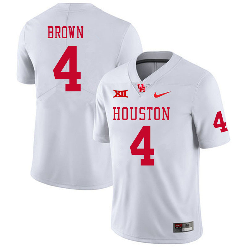 Men #4 Samuel Brown Houston Cougars Big 12 XII College Football Jerseys Stitched-White